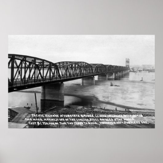 Portland, of Pacific Highway Interstate Bridge Poster (Voorkant)