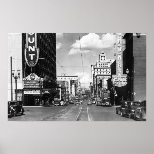 Portland, OF Uitzicht van Broadway zien Noord Poster (Voorkant)