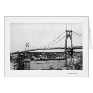 Portland, OF Uitzicht van St. John Bridge over