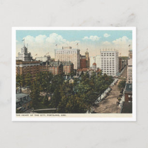 Portland OR, Panorama Downtown 1920 stijl Briefkaart