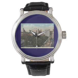 Portland OR, Panorama Downtown 1920 stijl Horloge