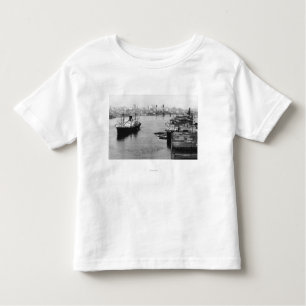 Portland, OR Uitzicht Lumber Wharf en Ocean Liner Kinder Shirts