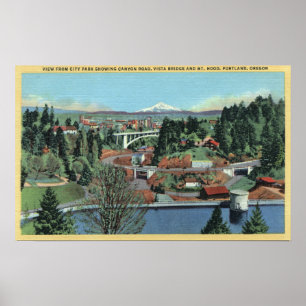Portland OR - Uitzicht uit City Park Poster