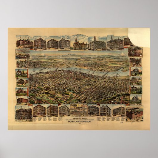 Portland, Oregon (1890) Poster (Voorkant)