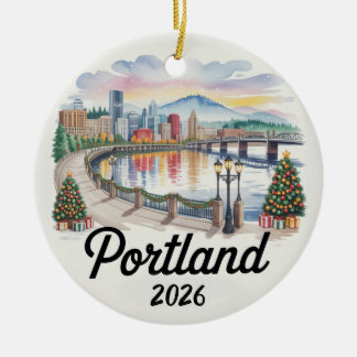 Portland Oregon 2026 Kerst Ornament Reis Cadeau