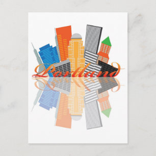 Portland Oregon Abstract Downtown City Skyline Briefkaart