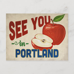 Portland Oregon Apple - Vintage Travel Briefkaart