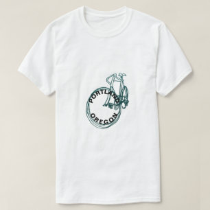 Portland Oregon Bike Mannen White T-Shirt
