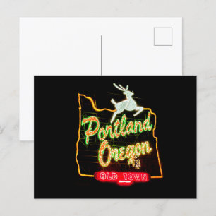 Portland, Oregon Briefkaart Portland Witte Stag te