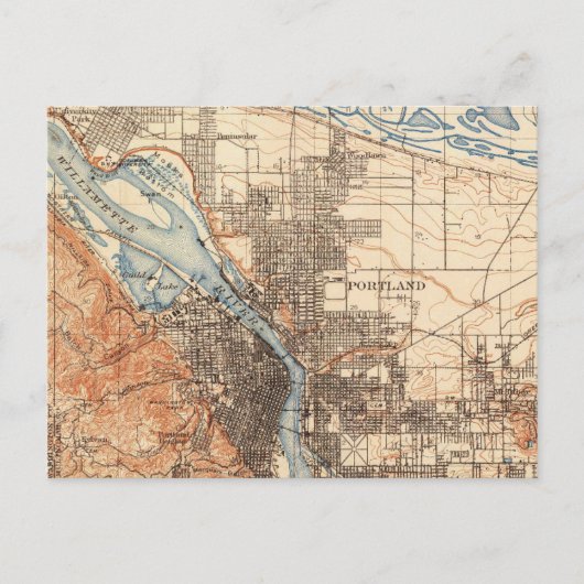 Portland Oregon Carte Vintage (Devant)