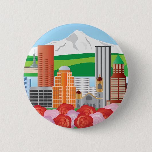 Portland Oregon Cityscape Button (Voorkant)