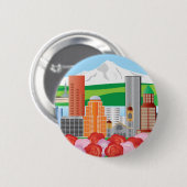 Portland Oregon Cityscape Button (Voorkant /achterkant)