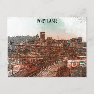 Portland Oregon Cityscape Reizen Briefkaart