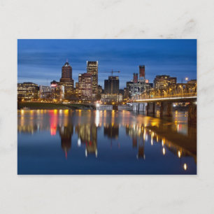 Portland Oregon Downtown à Blue Hour Carte postale