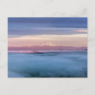Portland Oregon Downtown Covering in Fog op Sunset Briefkaart