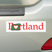 portland Oregon Heart Shirt Bumpersticker (Op auto)