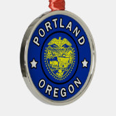 Portland Oregon Metalen Ornament (Rechts)