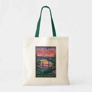 Portland Oregon Mount Hood Reis Kunst Vintage Tote Bag