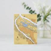 Portland Oregon Nautical Harbour Chart Briefkaart (Staand voorkant)