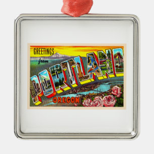 Portland Oregon of  groot Briefkaart Metalen Ornament