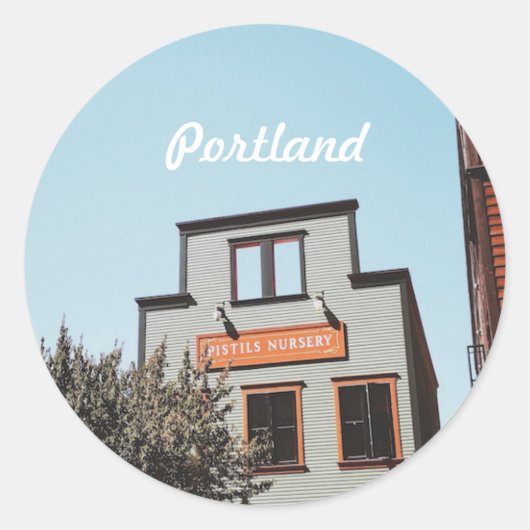 Portland Oregon Ronde Sticker (Voorkant)