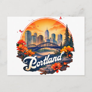 Portland Oregon Silhouet Briefkaart