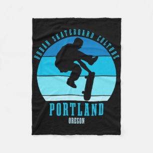 Portland Oregon Skateboarder Urn Skateboarden 5 Fleece Deken