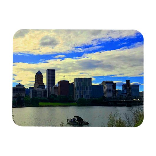 Portland, Oregon Skyline #1 Magnet Magneet (Horizontaal)