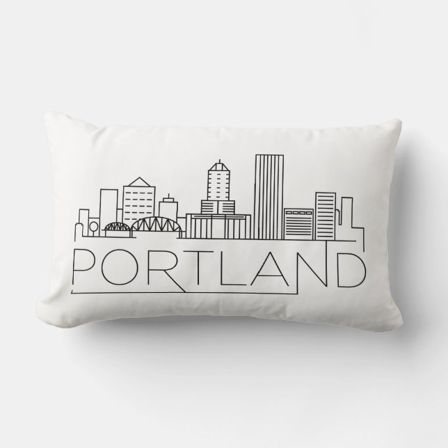 Portland, Oregon Skyline Coussin Lumbar (Recto)