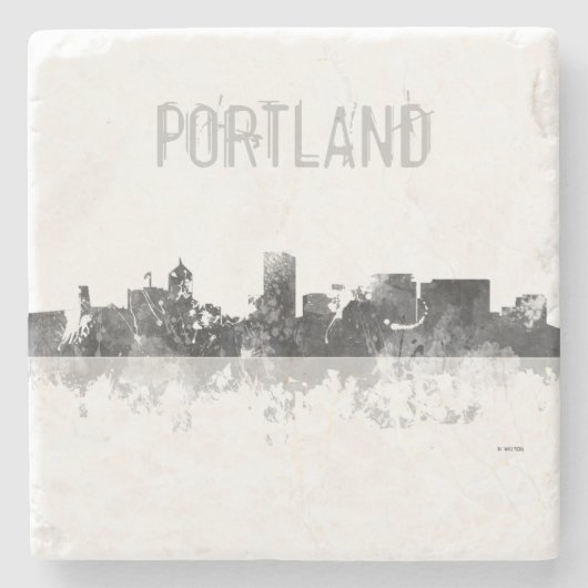 PORTLAND OREGON SKYLINE STENEN ONDERZETTER (Voorkant)