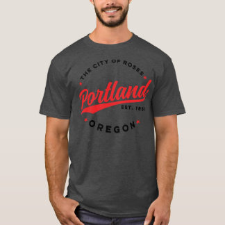 Portland Oregon Stad van Rozen Retro USA 1 T-shirt