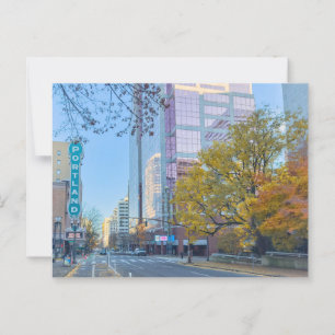 Portland Oregon Street Uitzicht in het najaar Briefkaart