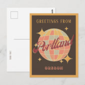 Portland Oregon USA Retro Greets Briefkaart (Voorkant / Achterkant)