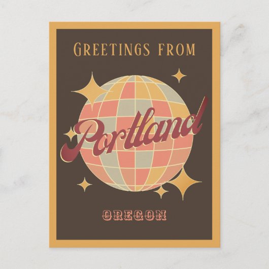 Portland Oregon USA Retro Greets Briefkaart (Voorkant)