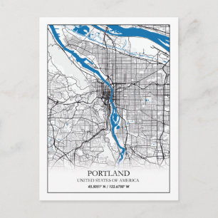 Portland Oregon USA Travel City Map Briefkaart