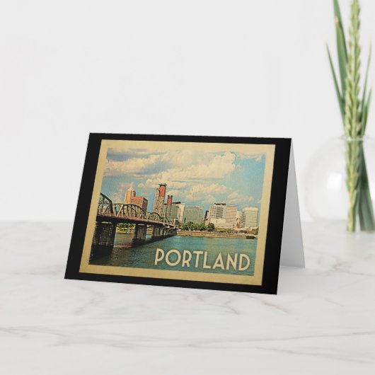 Portland Oregon Vintage Kaart (Voorkant)