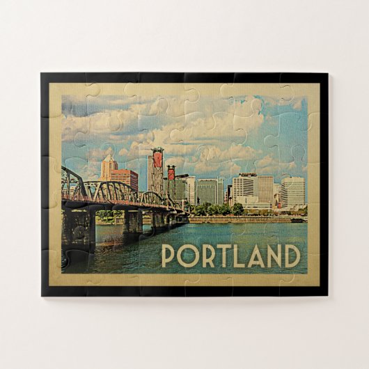 Portland Oregon Vintage Legpuzzel (Horizontaal)
