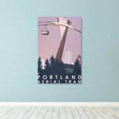 Portland, OregonAerial Tram Scene Canvas Afdruk (Insitu (Houten vloer))