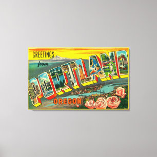 Portland, OregonLarge Letter Scenes Canvas Afdruk