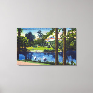Portland, OregonLaurelhurst Park Scene Canvas Afdruk