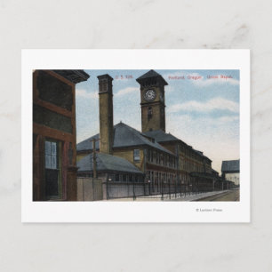 Portland, OregonUnion Depot en Clock Tower Briefkaart
