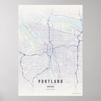 Portland Print Oregon Wallart Poster Map Gift
