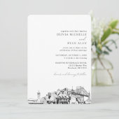 Portland Skyline Destination Wedding Invitation (Debout devant)