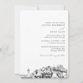 Portland Skyline Destination Wedding Invitation (Devant)