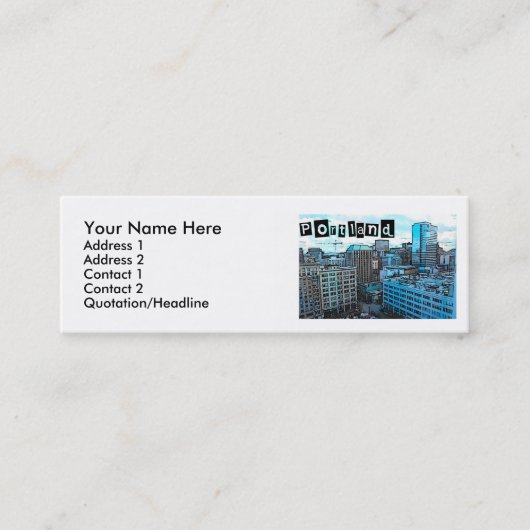 Portland Skyline Profile Card Mini Visitekaartje (Voorkant)