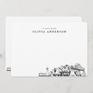 Portland Skyline schets gepersonaliseerde notitiek Notitiekaartje