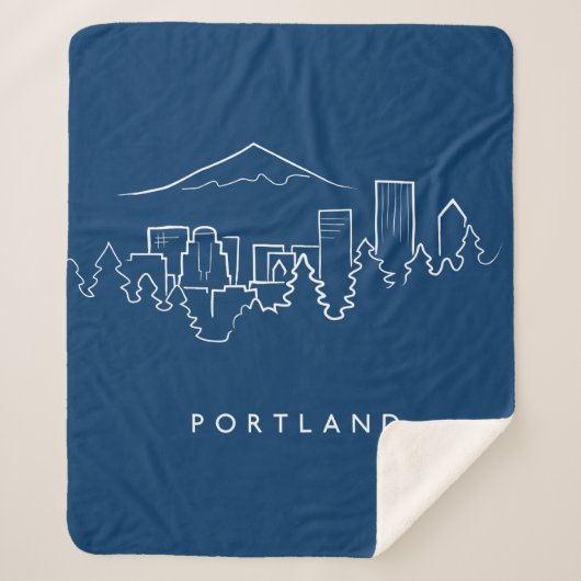 Portland Skyline Sherpa Deken (Voorkant)