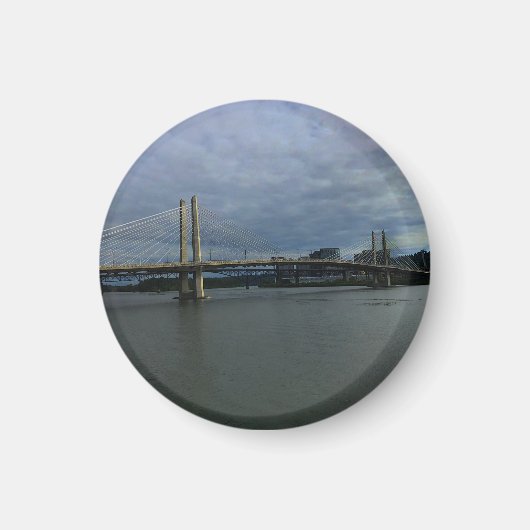 Portland Tilikum Crossing #1 Round Magnet Magneet (Voorkant)