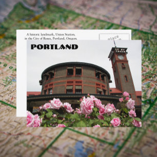Portland Trein Depot, Oregon Reisfoto Briefkaart