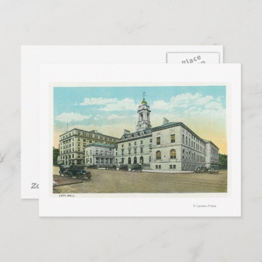 Portland, Uitzicht MaineExterior van het stadhuis Briefkaart (Voorkant / Achterkant)